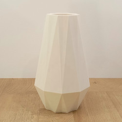 Vase "Prisme" Blanc/Brique| Vase Géométrique Imprimé 3D PLA Recyclable